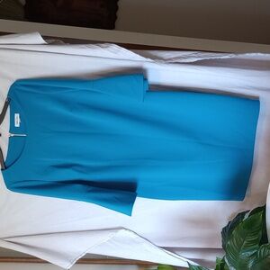 Calvin Klein vibrant teal/blue bell sleeve dress 14